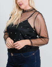 Load image into Gallery viewer, Sheer pearl embellished top
