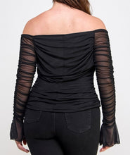 Load image into Gallery viewer, Off shoulder mesh top
