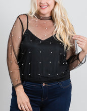 Load image into Gallery viewer, Sheer pearl embellished top
