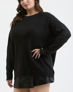 Crew neck knit sweater top