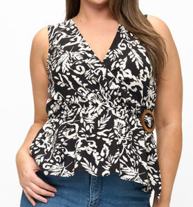 Printed sleeveless top