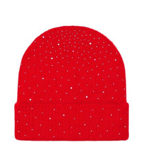 Load image into Gallery viewer, Rhinestone studded knit beanie hat
