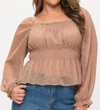 Load image into Gallery viewer, Smocked waist long sleeve top
