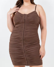 Load image into Gallery viewer, Stretchy ruched bodycon mini dress
