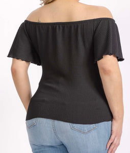Urban rib off shoulder top