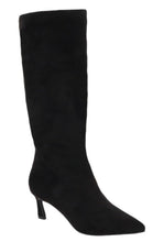 Load image into Gallery viewer, Microsuede pointed toe kitten heel knee high boots
