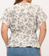 Load image into Gallery viewer, Tropical print surplice top
