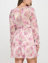 Load image into Gallery viewer, Floral chiffon ruffle hem mini dress
