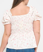 Load image into Gallery viewer, Floral print smocked top
