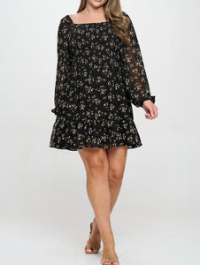 Floral smocked bodice dress