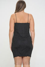 Load image into Gallery viewer, Rhinestone Fishnet Bodycon Dress
