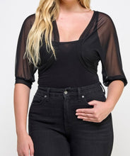 Load image into Gallery viewer, Solid mesh crop bolero
