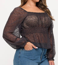 Load image into Gallery viewer, Smocked waist long sleeve top
