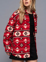 Load image into Gallery viewer, Printed Long Sleeve Fleece Shacket
