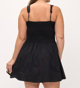 Poplin corset mini dress