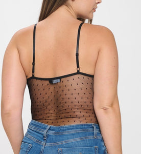 Polka Dot Mesh Bodysuit