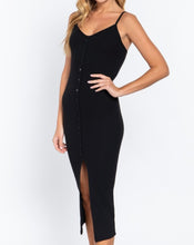 Load image into Gallery viewer, Placket rib cami midi dress
