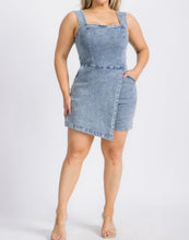 Load image into Gallery viewer, Square neck asymmetric skort romper
