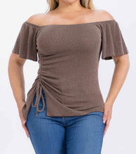 Load image into Gallery viewer, Urban rib off shoulder top
