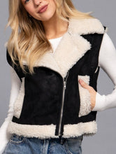 Load image into Gallery viewer, Faux Suede Inner Fur Zip Up Vest
