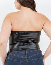 Load image into Gallery viewer, Faux leather corset bustier top
