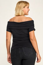 Load image into Gallery viewer, Off Shoulder Cross Front Ruched Top
