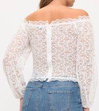 Load image into Gallery viewer, Stretch Lace Off Shoulder Top
