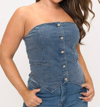 Load image into Gallery viewer, Denim tube top
