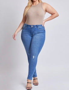 High rise stretchy skinny jeans