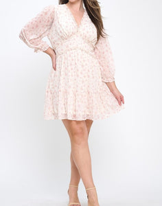 Floral print fit and flare mini dress