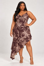 Load image into Gallery viewer, Floral Print Asymmetrical Hem Dress

