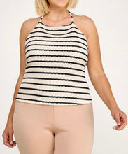 Load image into Gallery viewer, Stripe Halter Neck Knit Tank Top
