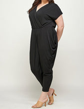 Load image into Gallery viewer, Solid Surplice Drape Jumpsuit
