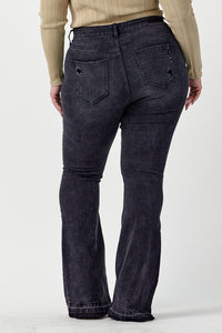 High Rise Five Button Released Hem Flare Jeans