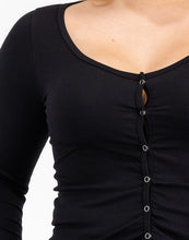 Load image into Gallery viewer, Ribbed Snap Button Long Sleeve Top
