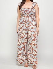 Load image into Gallery viewer, Floral Print Smocked Jumpsuit
