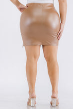 Load image into Gallery viewer, Split Hem PU Leather Mini Skirt
