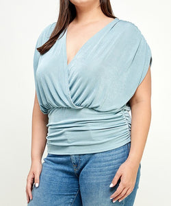 Slinky Knit Ruched Top