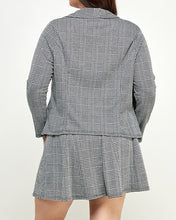 Load image into Gallery viewer, Plaid Knit Ruffled Blazer
