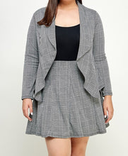 Load image into Gallery viewer, Plaid Knit Ruffled Blazer
