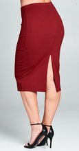 Load image into Gallery viewer, Ponte Back Open Cut Midi Skirt
