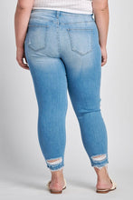 Load image into Gallery viewer, Medium Denim Open Knee Skinny Jeans
